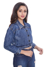 Load image into Gallery viewer, Denim Crop Jacket