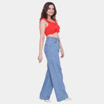 Load image into Gallery viewer, High Waist Wideleg Distressed Jeans