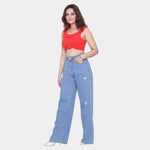 Load image into Gallery viewer, High Waist Wideleg Distressed Jeans